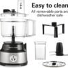 71uvtApZ8bL._AC_SL1500_.jpg Hamilton Beach Food Processor & Vegetable Chopper for Slicing, Shredding, Mincing, and Puree, 10 Cups + Easy Clean Bowl Scraper, Black and Stainless Steel (70730)