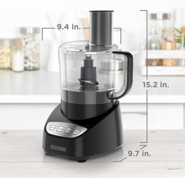 71w9KhFyh-S._AC_SL1500_.jpg BLACK+DECKER Food Processor and Vegetable Chopper, Stainless Steel Blade, 8-Cup Capacity, 450W Power with Attachments to Grate, Shred, Slice, Mince, Grind, and Puree