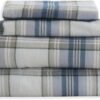 71w9pHYUZJL._AC_SL1500_.jpg Elegant Comfort Soft 4-Piece 100% Turkish Cotton Flannel Sheet Set - Premium Quality, Deep Pocket Fitted Sheet, Ultra Soft, Cozy Warm Flannel Sheets - Queen, Plaid-Navy/Aqua