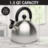 71wB5f0LU5L._AC_SL1500_.jpg Primula Stewart Whistling Stovetop Tea Kettle Food Grade Stainless Steel, Hot Water Fast to Boil, Cool Touch Folding, 1.5-Quart, Brushed with Black Handle