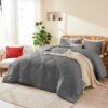 71wixIHcgCL._AC_SL1500_.jpg Full Comforter Set Grey, 3 Pieces Lightweight All Season Solid Bedding Comforters Sets, Down Alternative Comforter Bed Set Quilt Blanket, (86x82In Comforter & 2 Pillowcases),Gray