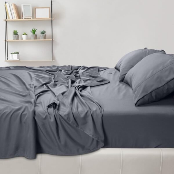 71ye2AaBsHL._AC_SL1500_.jpg Utopia Bedding Queen Sheet Set - Brushed Microfiber - Soft Bed Sheets for Queen Size Bed Set - Includes 1 Fitted, 1 Flat, & 2 Pillow Cases - Deep Pocket (Grey)