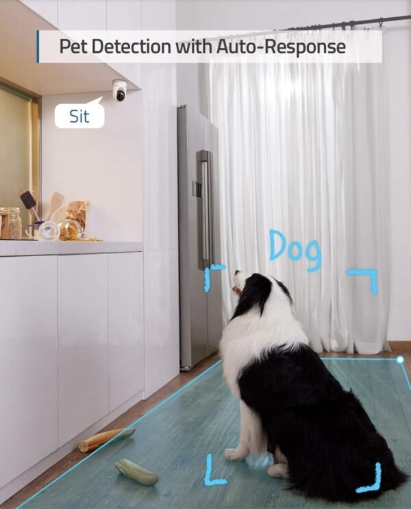 71zRcPwlcoL._AC_SL1500_.jpg eufy Security Indoor Cam E220, Camera for home Security, Pan & Tilt, Dog/Pet Camera, 2K Wi-Fi Plug-in, Motion Tracking, Motion Only Alerts, Night Vision, HomeBase 3 Compatible, Voice Assistant Support