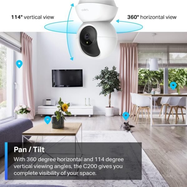 81BiP1NqL._AC_SL1500_.jpg TP-Link Tapo Pan/Tilt Security Camera for Baby Monitor, Pet Camera w/Motion Detection, 1080P, 2-Way Audio, Night Vision, Cloud & SD Card Storage, Works with Alexa & Google Home (Tapo C200)