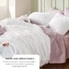 81-U9N7QdIL._AC_SL1500_.jpg Bedsure Queen Comforter Set - White Comforter, Boho Tufted Shabby Chic Bedding Comforter Set, 3 Pieces Vintage Farmhouse Bed Set for All Seasons, Fluffy Soft Bedding Set with 2 Pillow Shams