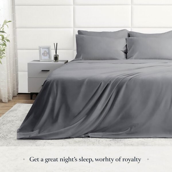 812-jpqQvL._AC_SL1500_.jpg BELADOR Silky Soft Sheet Set - Luxury 6 Piece Bed Sheets for Queen Size Bed, Secure-Fit Deep Pocket Sheets with Elastic, Breathable Hotel Sheets & Pillowcase Set, Wrinkle Free Oeko-Tex Sheets