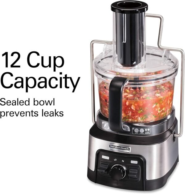812vpPDdKFL._AC_SL1500_.jpg Hamilton Beach Professional Stack & Snap Food Processor & Veggie Spiralizer for Slicing, Shredding and Kneading, Extra-Large 3" Feed Chute Fits Whole Vegetables, 12 Cups, Stainless Steel (70815)