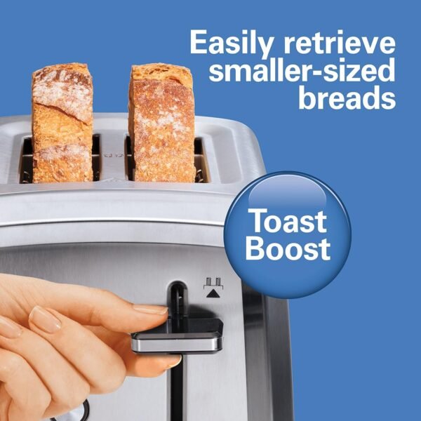 81555Rb3llL._AC_SL1500_.jpg Hamilton Beach 2 Slice Toaster with Extra-Wide Slots, Bagel Setting, Toast Boost, Slide-Out Crumb Tray, Auto-Shutoff & Cancel Button, Defrost Function, Stainless Steel (22794)