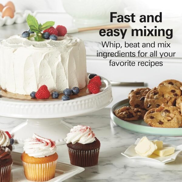 815NSY4P9OL._AC_SL1500_.jpg Hamilton Beach 6-Speed Electric Hand Mixer with Whisk, Traditional Beaters, Snap-On Storage Case, 250 Watts, White