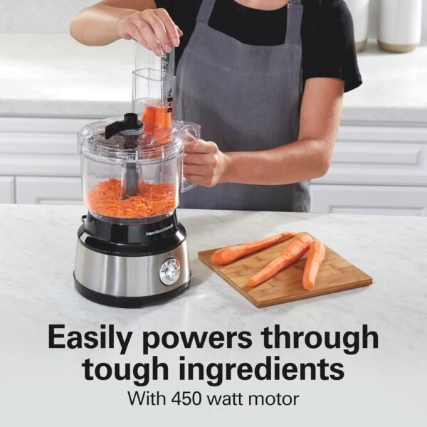815TpnGwYfL._AC_SL1500_.jpg Hamilton Beach Food Processor & Vegetable Chopper for Slicing, Shredding, Mincing, and Puree, 10 Cups + Easy Clean Bowl Scraper, Black and Stainless Steel (70730)