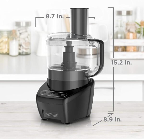 819jMl-ELhL._AC_SL1500_.jpg BLACK+DECKER Food Processor and Vegetable Chopper, Stainless Steel Blade, 8-Cup Capacity, 450W Power with Attachments to Shred, Slice, Mince, Grind, and Puree