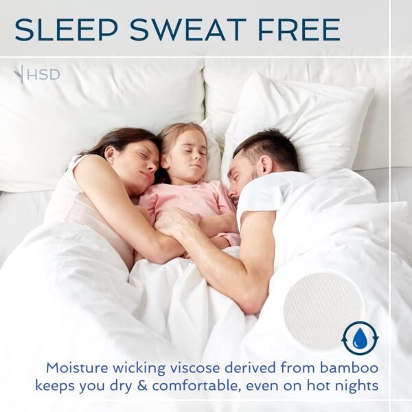 81FgvkqF3CL._AC_SL1500_.jpg Hotel Sheets Direct 4 Piece Bed Sheet Set Queen Size, 100% Viscose Derived from Bamboo Sheets Set with 2 Pillowcases, Cooling & Breathable Luxury Bedding, Moisture-Wicking & Silky Soft Texture, White