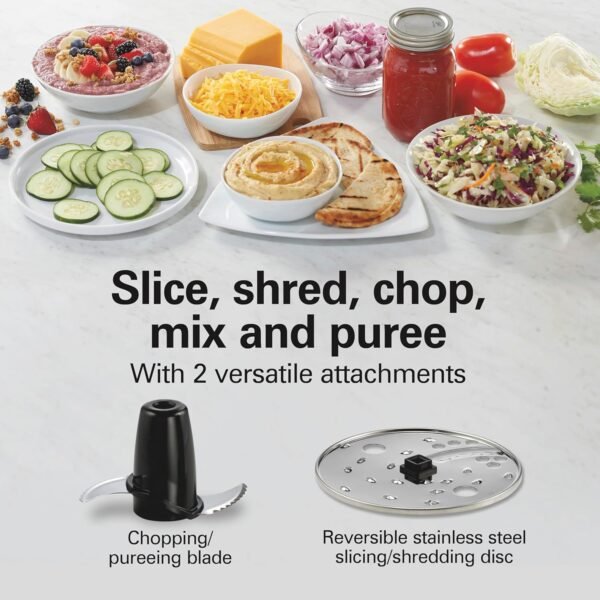 81GDlyEBB6L._AC_SL1500_.jpg Hamilton Beach Food Processor & Vegetable Chopper for Slicing, Shredding, Mincing, and Puree, 10 Cups + Easy Clean Bowl Scraper, Black and Stainless Steel (70730)