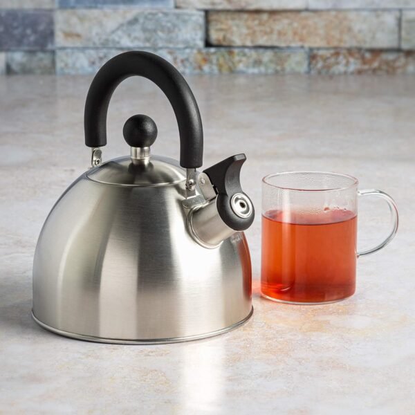 81Gd3fAftpL._AC_SL1500_.jpg Primula Stewart Whistling Stovetop Tea Kettle Food Grade Stainless Steel, Hot Water Fast to Boil, Cool Touch Folding, 1.5-Quart, Brushed with Black Handle