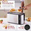 81JIkvqG7xL._AC_SL1500_.jpg Elite Gourmet ECT-3100 Long Slot 4 Slice Toaster, Reheat, 6 Toast Settings, Defrost, Cancel Functions, Built-in Warming Rack, Extra Wide Slots for Bagels & Waffles, Stainless Steel & Black