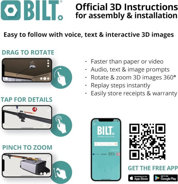 Chamberlain C2405 MYQ Smart Garage Door Opener, Chain Drive, 1/2-HP Motor, Dual Light - Quantity 1