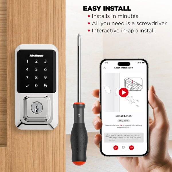 81LIsgQhTeL._AC_SL1500_.jpg Kwikset Halo Wi-Fi Smart Lock, Keyless Entry Door Deadbolt, Geofence Auto-Unlock, Grade AAA Certified, No Hub Easy Install, Polished Chrome Lifetime Finish Warranty, Touchscreen