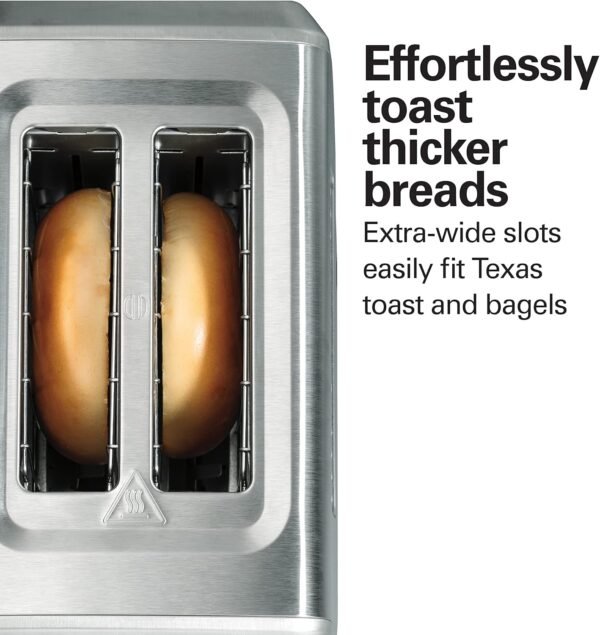 81NtA5VnJfL._AC_SL1500_.jpg Hamilton Beach 2 Slice Toaster with Extra-Wide Slots, Bagel Setting, Toast Boost, Slide-Out Crumb Tray, Auto-Shutoff & Cancel Button, Defrost Function, Stainless Steel (22794)