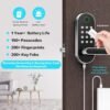 81PRyrbd57L._AC_SL1500_.jpg Keyless-Entry Fingerprint Smart Door Lock: Sifely Digital Electronic Lock with Code Passcode, Electric Door Knob, Biometric Door Handle Lock, Perfect for Exterior/Interior/Entry/Bedroom Doors (Silver)