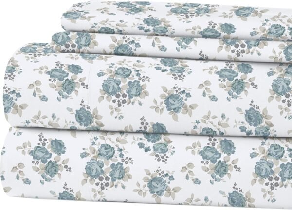 81RP0sWBcQS._AC_SL1500_.jpg Modern Threads Printed 4-Piece Extra Soft Bedding Sheets & Pillowcase Set, Deep Pocket up to 16 inch Mattress Forever Roses Queen