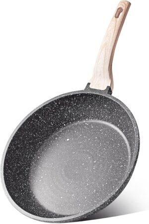 81StUo5aWTL._AC_SL1500_.jpg CAROTE Nonstick Frying Pan Skillet,Non Stick Granite Fry Pan Egg Pan Omelet Pans, Stone Cookware Chef's Pan, PFOA Free,Induction Compatible(Classic Granite, 8-Inch)