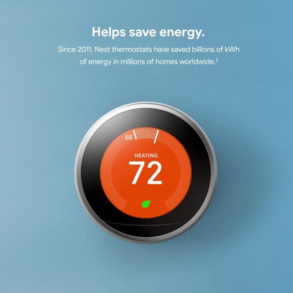 81V4Reb1-WL._AC_SL1500_.jpg Google Nest Learning Thermostat - 3rd Gen (2015) - Programmable Smart Thermostat for Home - Works with Alexa - Stainless Steel