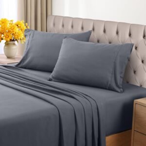 81WmLDqTRGL._AC_SL1500_.jpg Utopia Bedding Queen Sheet Set - Brushed Microfiber - Soft Bed Sheets for Queen Size Bed Set - Includes 1 Fitted, 1 Flat, & 2 Pillow Cases - Deep Pocket (Grey)