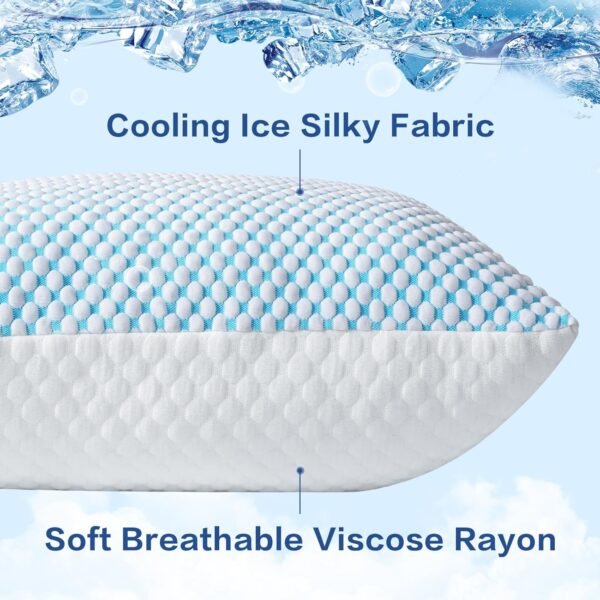 81YE4Dx9z7L._AC_SL1500_.jpg EASELAND Firm Pillow Shredded Memory Foam(Adjustable Loft), Cooling Breathable for Sleeping Queen Size 2 Pack