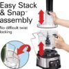 81YHvym2iQL._AC_SL1500_.jpg Hamilton Beach Professional Stack & Snap Food Processor & Veggie Spiralizer for Slicing, Shredding and Kneading, Extra-Large 3" Feed Chute Fits Whole Vegetables, 12 Cups, Stainless Steel (70815)