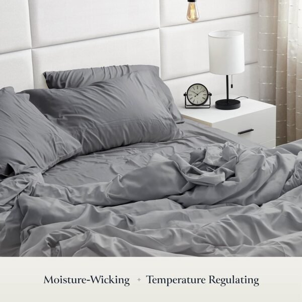81b-kj8ehKL._AC_SL1500_.jpg BELADOR Silky Soft Sheet Set - Luxury 6 Piece Bed Sheets for Queen Size Bed, Secure-Fit Deep Pocket Sheets with Elastic, Breathable Hotel Sheets & Pillowcase Set, Wrinkle Free Oeko-Tex Sheets