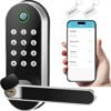 81cQsOTh8lL._AC_SL1500_.jpg Keyless-Entry Fingerprint Smart Door Lock: Sifely Digital Electronic Lock with Code Passcode, Electric Door Knob, Biometric Door Handle Lock, Perfect for Exterior/Interior/Entry/Bedroom Doors (Silver)