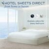 81eFr3-0QvL._AC_SL1500_.jpg Hotel Sheets Direct 4 Piece Bed Sheet Set Queen Size, 100% Viscose Derived from Bamboo Sheets Set with 2 Pillowcases, Cooling & Breathable Luxury Bedding, Moisture-Wicking & Silky Soft Texture, White