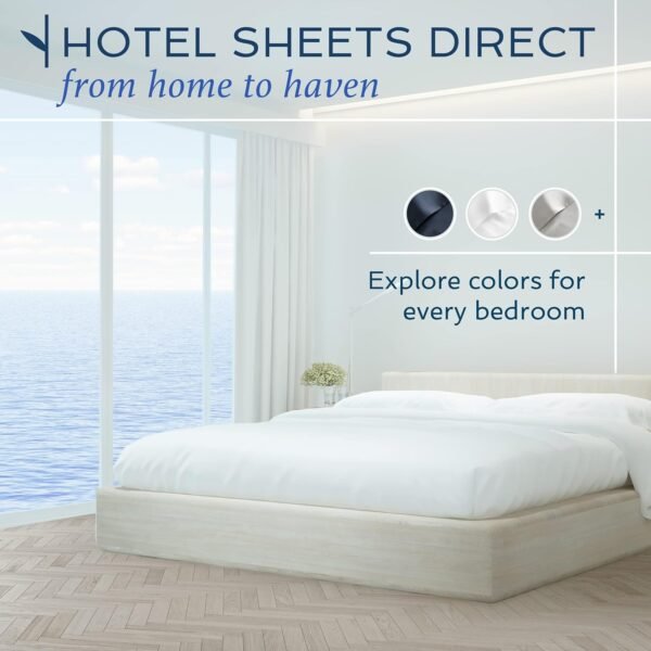 81eFr3-0QvL._AC_SL1500_.jpg Hotel Sheets Direct 4 Piece Bed Sheet Set Queen Size, 100% Viscose Derived from Bamboo Sheets Set with 2 Pillowcases, Cooling & Breathable Luxury Bedding, Moisture-Wicking & Silky Soft Texture, White