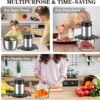 81fDdXa1JAL._AC_SL1500_.jpg KingAcc Food Processor - 500W Powerful Motor Electric Meat Grinder, 2 Stainless Steel Bowls (8 Cup Each) & 2 Blades - Multi-Function Chopper for Meat, Vegetables, Baby Food, Home Kitchen Use
