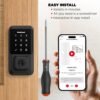 81pasvwEpWL._AC_SL1500_.jpg Kwikset Halo Wi-Fi Smart Lock, Keyless Entry Front Door Touchscreen Deadbolt, Matte Black Finish, Grade AAA Certified, UL Listed, Easy Install No Hub, App Control, Digital Remote Lock