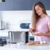 81qWjRzWbUL._AC_SL1500_.jpg Elite Gourmet ECT-3100 Long Slot 4 Slice Toaster, Reheat, 6 Toast Settings, Defrost, Cancel Functions, Built-in Warming Rack, Extra Wide Slots for Bagels & Waffles, Stainless Steel & Black