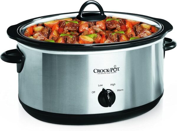 81s15a8-lGL._AC_SL1500_.jpg Crock-Pot 7 Quart Oval Manual Slow Cooker, Stainless Steel (SCV700-S-BR), Versatile Cookware for Large Families or Entertaining