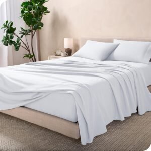 81ttN8kY5IL._AC_SL1500_.jpg Bare Home Flannel Sheet Set 100% Cotton, Velvety Soft Heavyweight - Double Brushed Flannel - Deep Pocket (Queen, White)