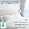 81udpR7YYjL._AC_SL1500_.jpg Hotel Sheets Direct 4 Piece Bed Sheet Set Queen Size, 100% Viscose Derived from Bamboo Sheets Set with 2 Pillowcases, Cooling & Breathable Luxury Bedding, Moisture-Wicking & Silky Soft Texture, White