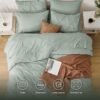 Bedsure King Size Comforter Set Sage Green - Bed in a Bag King Size 7 Pieces, GentleSoft™ Pintuck Bed Set Gift for Family, Pinch Pleat Sage Green Comforter with Sheets, Pillowcases & Shams