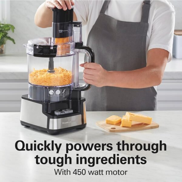 81xG1DwOpIL._AC_SL1500_.jpg Hamilton Beach Stack & Snap Food Processor and Vegetable Chopper, BPA Free, Stainless Steel Blades, 12 Cup Bowl, 2-Speed 450 Watt Motor, Black (70725A)