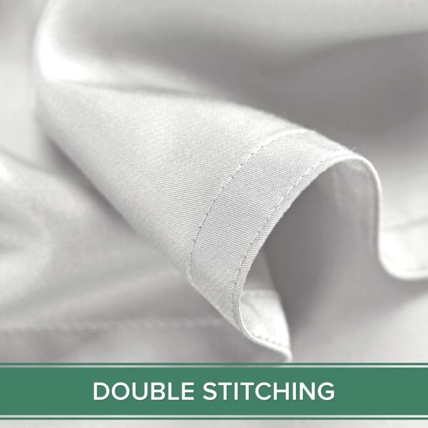 81xnR-Iw6zL._AC_SL1500_.jpg King Sheets by Pure Bamboo, Genuine 100% Organic Viscose Derived from Bamboo Bed Sheet Set, Luxuriously Soft & Cooling, Double Stitching, Lifetime Quality Promise (King, White)