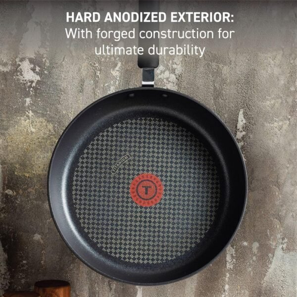 T-fal Ultimate Hard Anodized Nonstick Fry Pan Set 2 Piece, 10, 12 Inch, Oven Broiler Safe 400F, Cookware, Pots and Pans Set Non Stick, Kitchen Frying Pans, Cooking Skillets, Dishwasher Safe, Grey