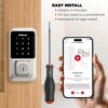 Kwikset Halo Wi-Fi Smart Lock, Keyless Entry Door Deadbolt, Geofence Auto-Unlock, Grade AAA Certified, No Hub Easy Install, Satin Nickel Lifetime Finish Warranty, Touchscreen