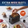 81ziPVeTOiL._AC_SL1500_.jpg Elite Gourmet ECT1027B Cool Touch Toaster with 6 Temperature Settings & Extra Wide 1.25" Slots for Bagels, Waffles, Specialty Breads, Puff Pastry, Snacks, ETL Certified, 2 Slices, Black
