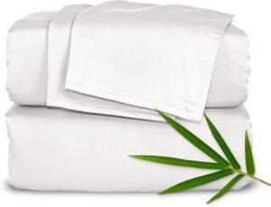 91BDFPQZ-fL._AC_SL1500_.jpg King Sheets by Pure Bamboo, Genuine 100% Organic Viscose Derived from Bamboo Bed Sheet Set, Luxuriously Soft & Cooling, Double Stitching, Lifetime Quality Promise (King, White)