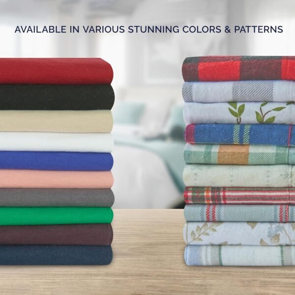 91Bu017lyL._AC_SL1500_.jpg Elegant Comfort Soft 4-Piece 100% Turkish Cotton Flannel Sheet Set - Premium Quality, Deep Pocket Fitted Sheet, Ultra Soft, Cozy Warm Flannel Sheets - Queen, Plaid-Navy/Aqua