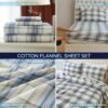 91OBxptIDDL._AC_SL1500_.jpg Elegant Comfort Soft 4-Piece 100% Turkish Cotton Flannel Sheet Set - Premium Quality, Deep Pocket Fitted Sheet, Ultra Soft, Cozy Warm Flannel Sheets - Queen, Plaid-Navy/Aqua