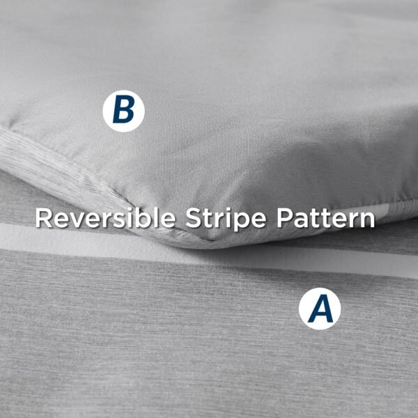 91Q3VpICSzL._AC_SL1500_.jpg Bedsure Queen Comforter Set 7 Pieces, Grey Striped Bedding Set for Queen Size Bed Reversible, Cationic Dyeing Bed in a Bag with Comforter, Sheets, Pillowcases & Shams