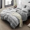 91X5dzMevOL._AC_SL1500_.jpg Bedsure Queen Comforter Set 7 Pieces, Grey Striped Bedding Set for Queen Size Bed Reversible, Cationic Dyeing Bed in a Bag with Comforter, Sheets, Pillowcases & Shams